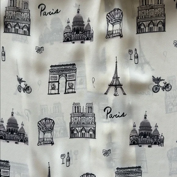 Talbots women’s Paris inspired black cream blouse size medium - Picture 8 of 10